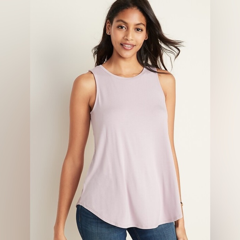 Old Navy Luxe High Neck Swing Tank in Pink Size XXL